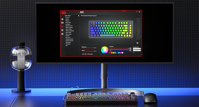 Redragon K724 PRO Wireless Gasket Gaming Hot-Swap South-Facing RGB Socket, Gradient PBT Keycaps Keyboard