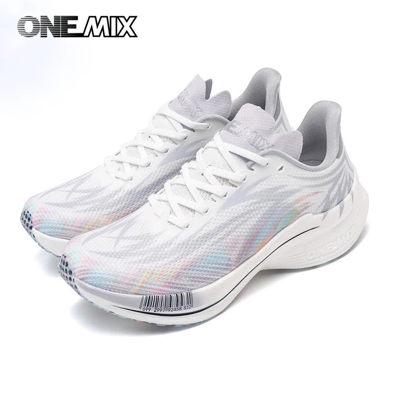 ONEMIX 2025 Scarpe sportive da running uomo donna con piastra in carbonio, traspiranti, ammortizzate, antiscivolo, PB, leggere, a rimbalzo