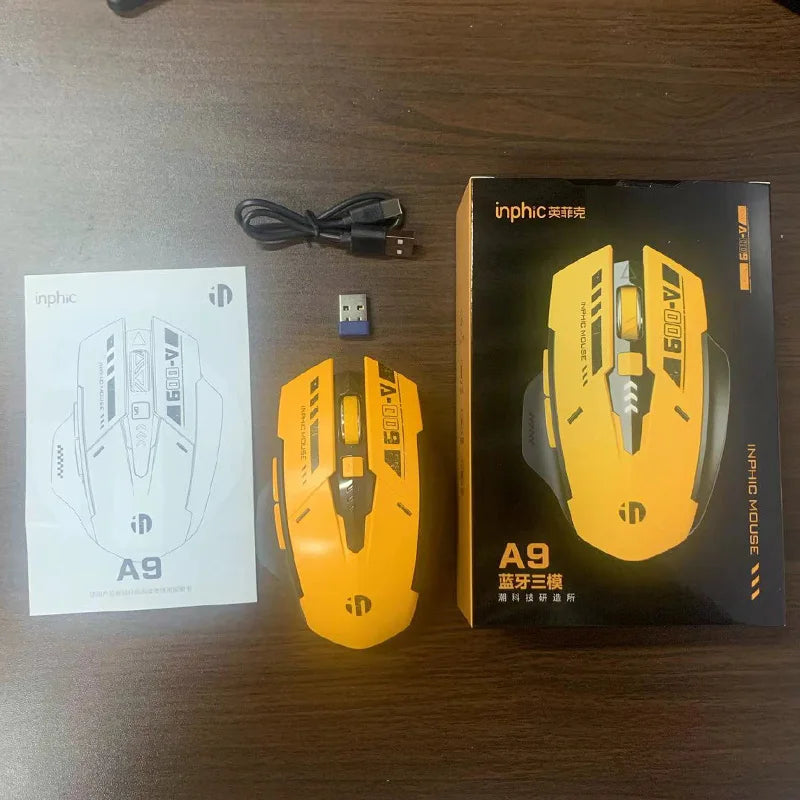 High Quality Inphic A9 200-2400dpi Blueto0th 5.0 Mouse Silent Charging Mechanical Feel Wireless Mouse for Tablet gaming mouse