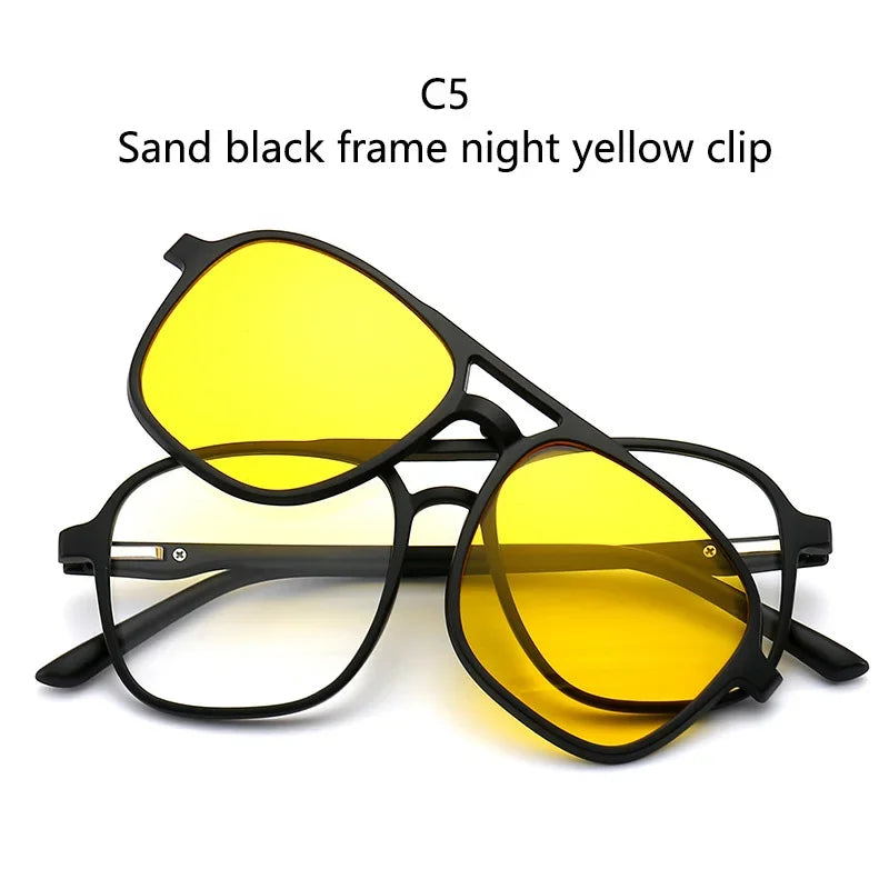 2026 Mirror Magnetic Attraction Polarized Sunglasses 2 Iin 1 Clip Cycling Glasses Dazzling Men Double-Barreled Glasses Women