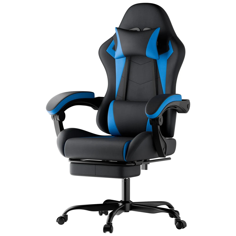 Gaming Chair Ergonomic Gaming Chair with Waist Cushion and Headrest, Office Chair Height Adjustable, Chair for Adult Girls Boy