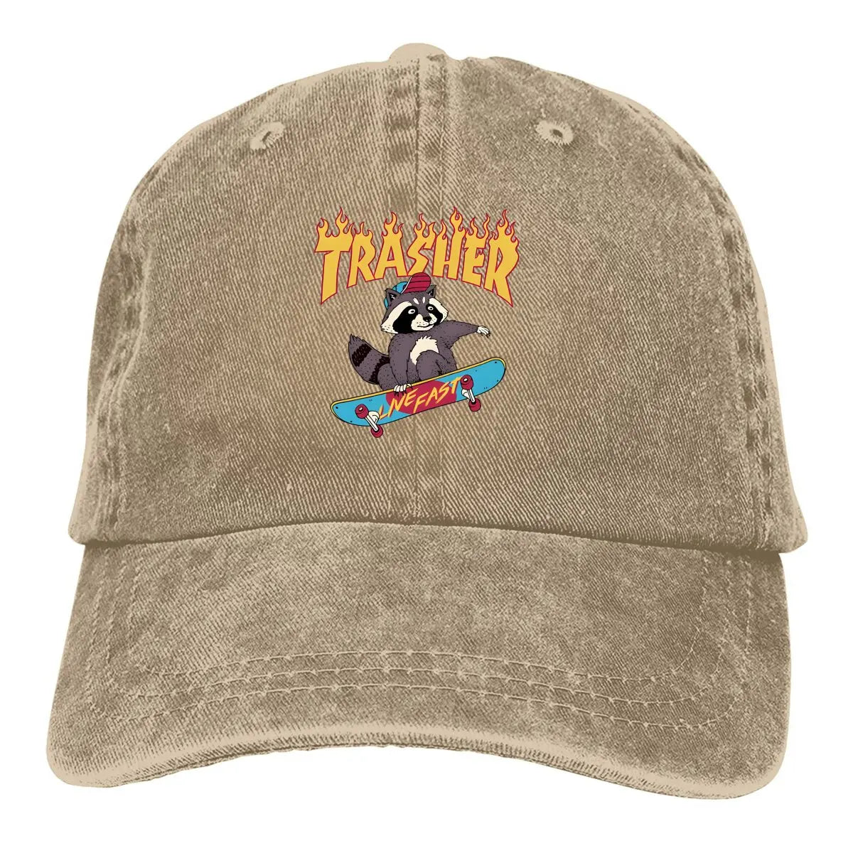 Trasher! Baseball Cap Men Hats Women Visor Protection Snapback Raccoon Lover Caps