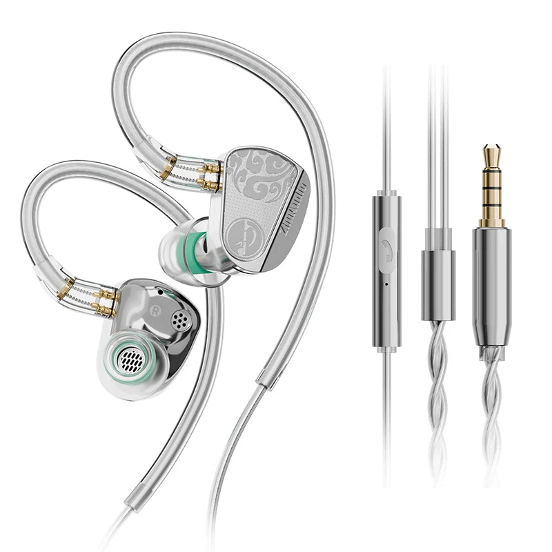 Zhulinniao JingHong Z3 2025 High-Fidelity In-Ear HiFi Earphones Dual Dynamic Drivers Metal Music Monitor Customizable Audio