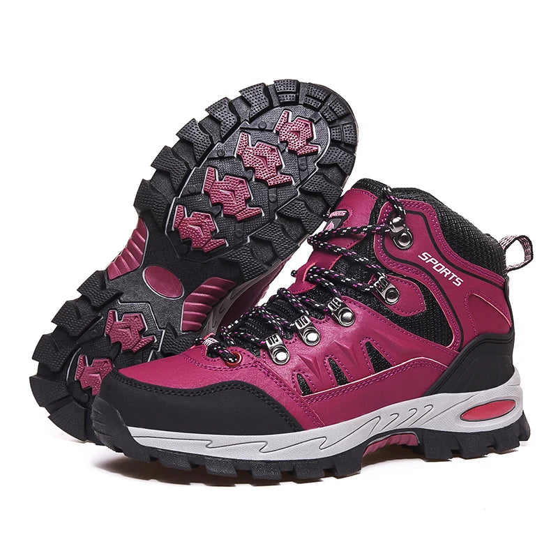 Outdoor Waterproof Hiking Boots for Men and Women, Spring and Autumn, Wear-Resistant Mountain Sports Boots, Hunting Sports Shoes