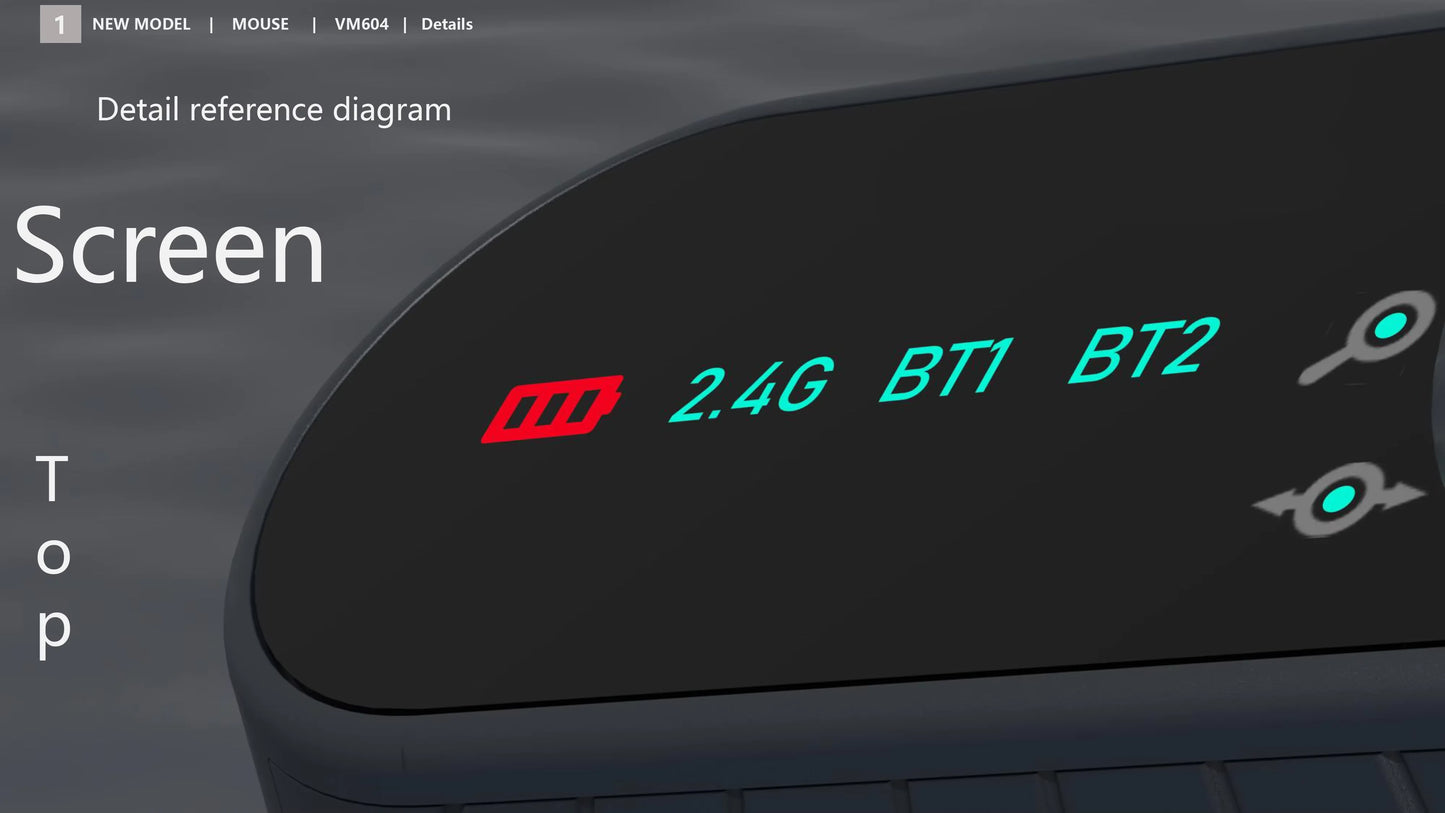 Εργονομικό ασύρματο ποντίκι 2.4GHz BT RGB διπλής λειτουργίας για laptop, desktop και γραφείο, αθόρυβο κάθετο ασύρματο gaming mouse