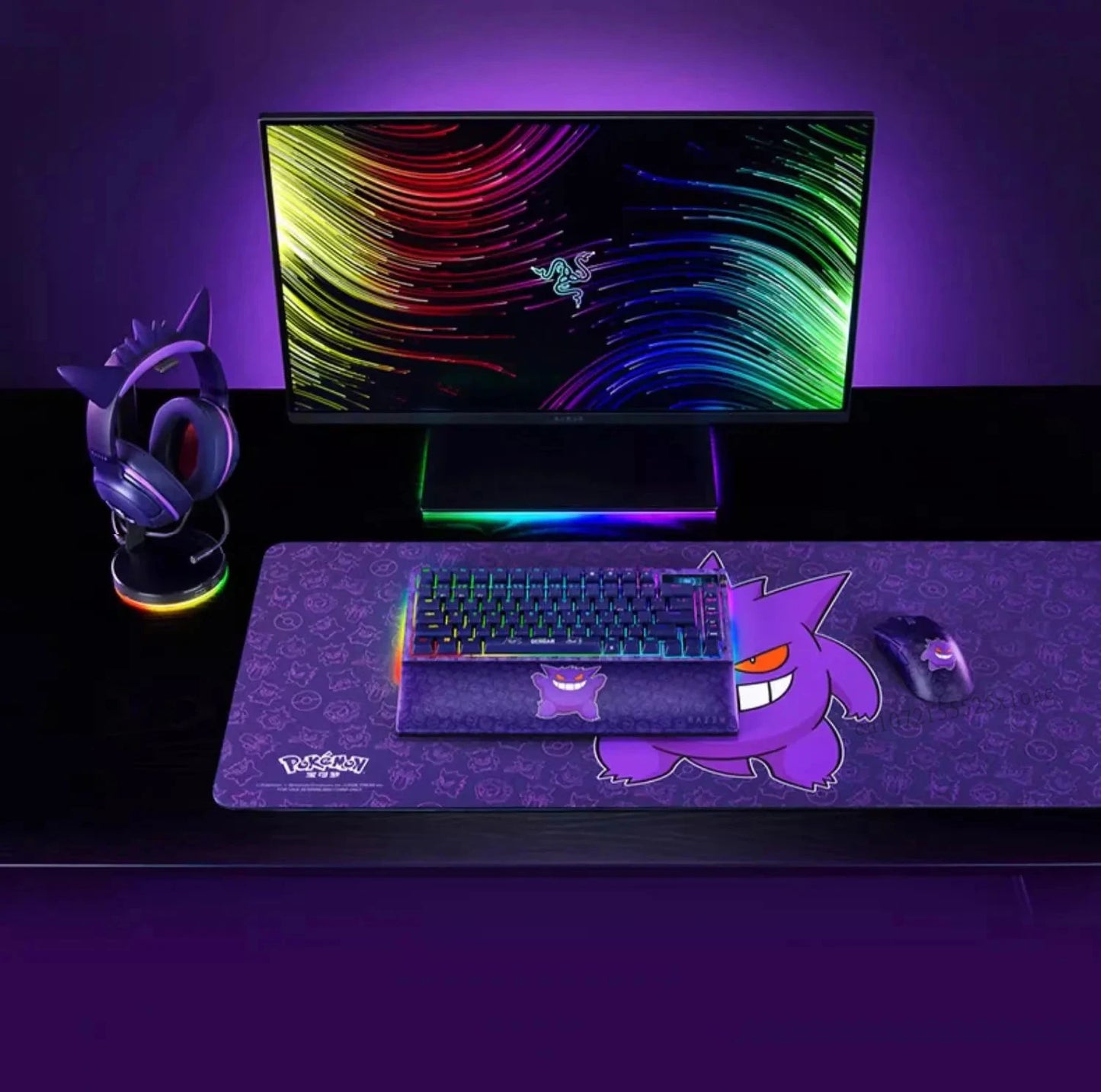 Razer Pokemon Gengar Edition RGB Kraken Kitty V2 Wired USB Gaming Headset - TriForce 40mm Drivers - HyperClear Cardioid Mic
