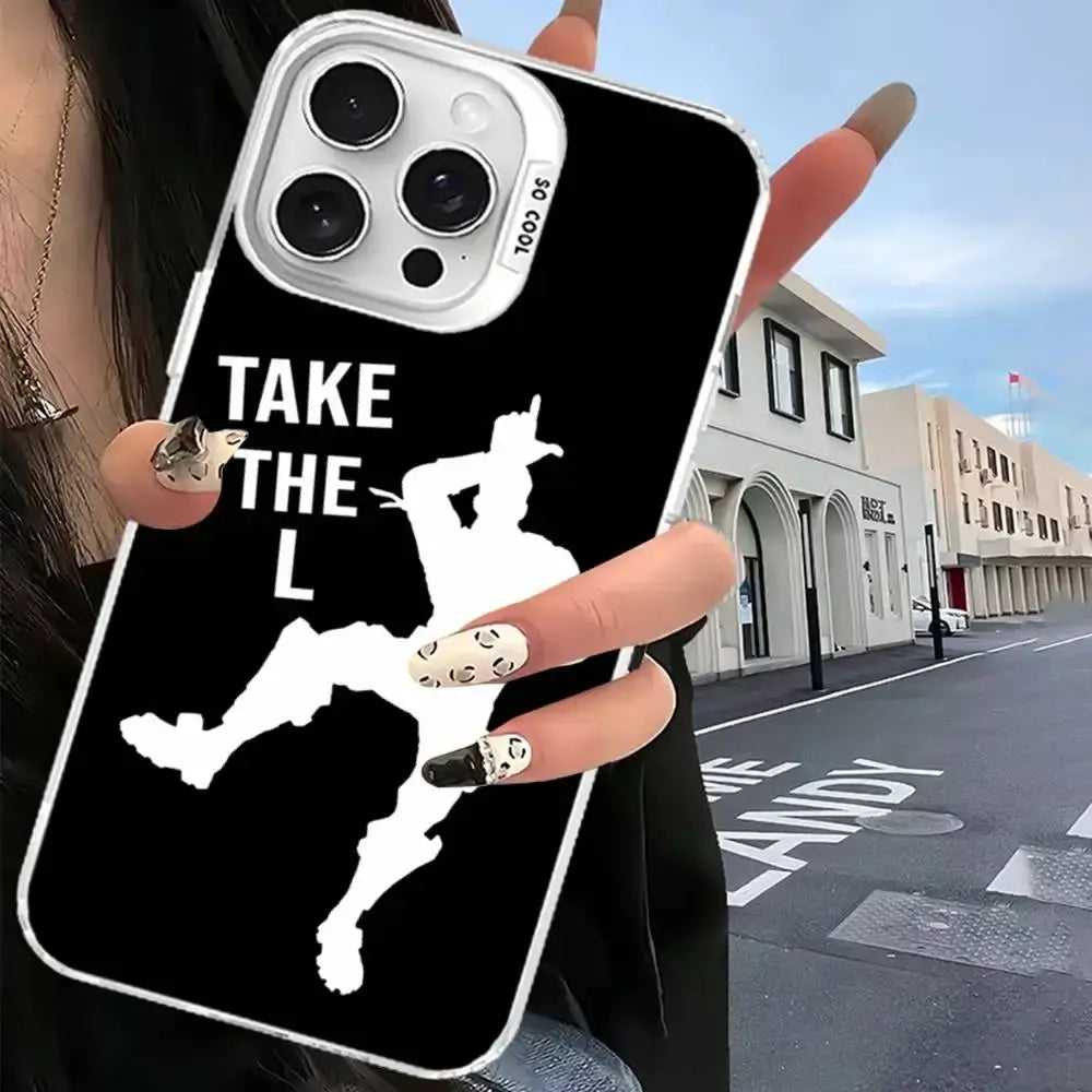 Maska za telefon F-Fortnites za iPhone 17 16 15 14 13 12 11 Pro Max Plus, srebrna futrola