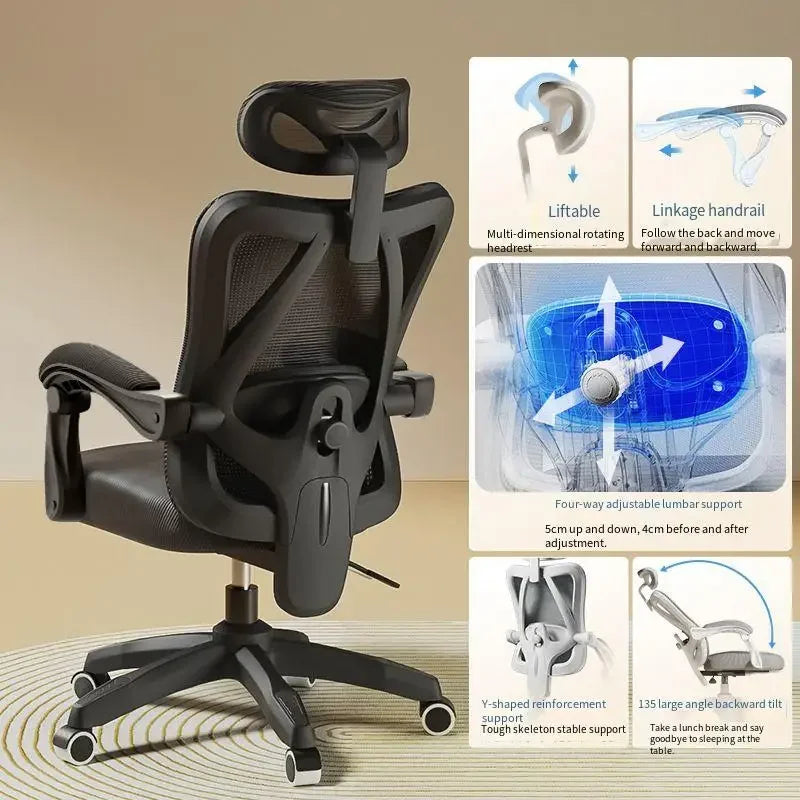 UVR Gaming Computer Chair Mesh Breathable Staff Chair Ergonomic Design Armrest Chair Sitting Comfor THome Office Chair Furniture