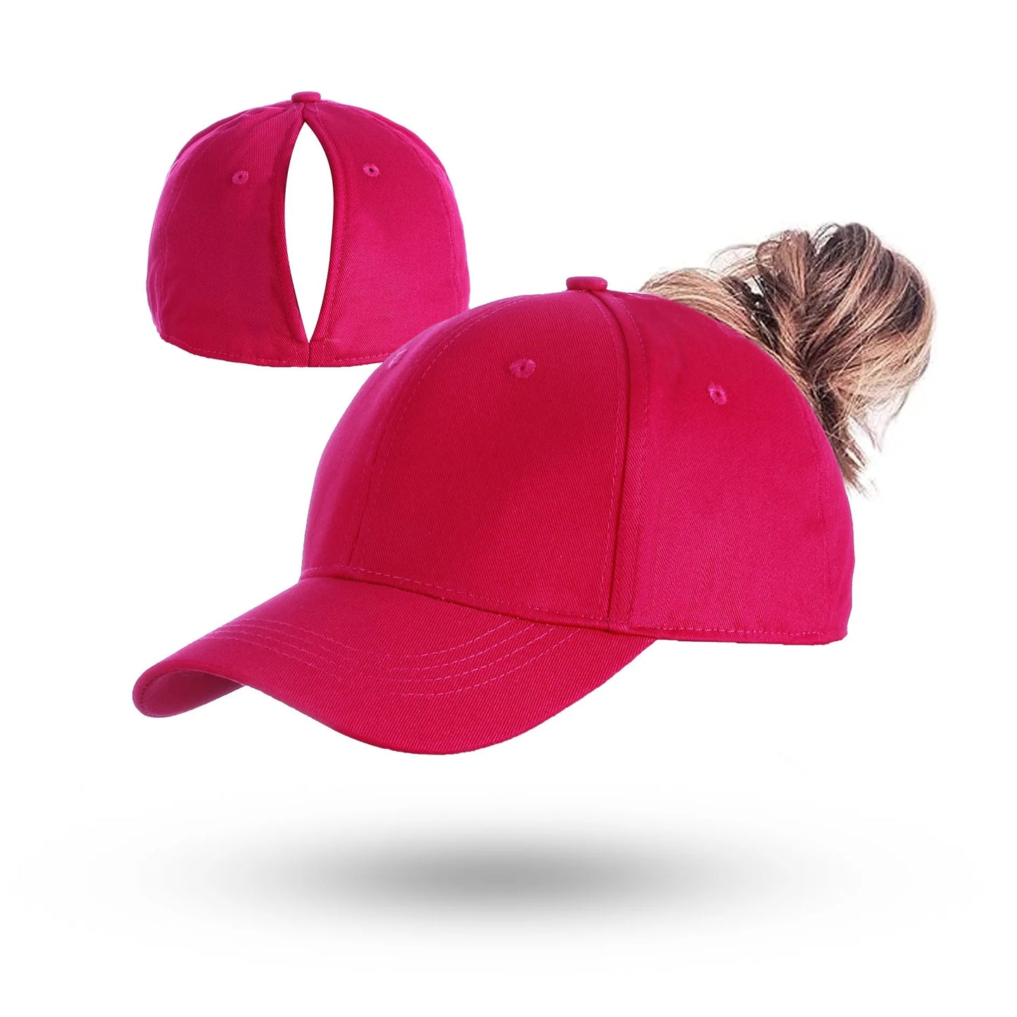 TikTok Heat Magnetic Ponytail Caps For Women Sport Wear Breathable Cotton Adjustable Baseball Hat