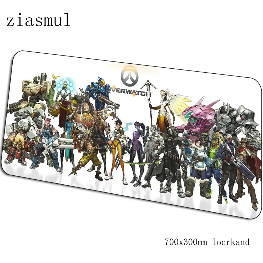 Overwatch pelės kilimėlis, animacinio stiliaus kompiuterio kilimėlis 700x300x3mm, didelis žaidimų pelės kilimėlis, Indie Pop klaviatūros kilimėlis PC žaidėjų stalui