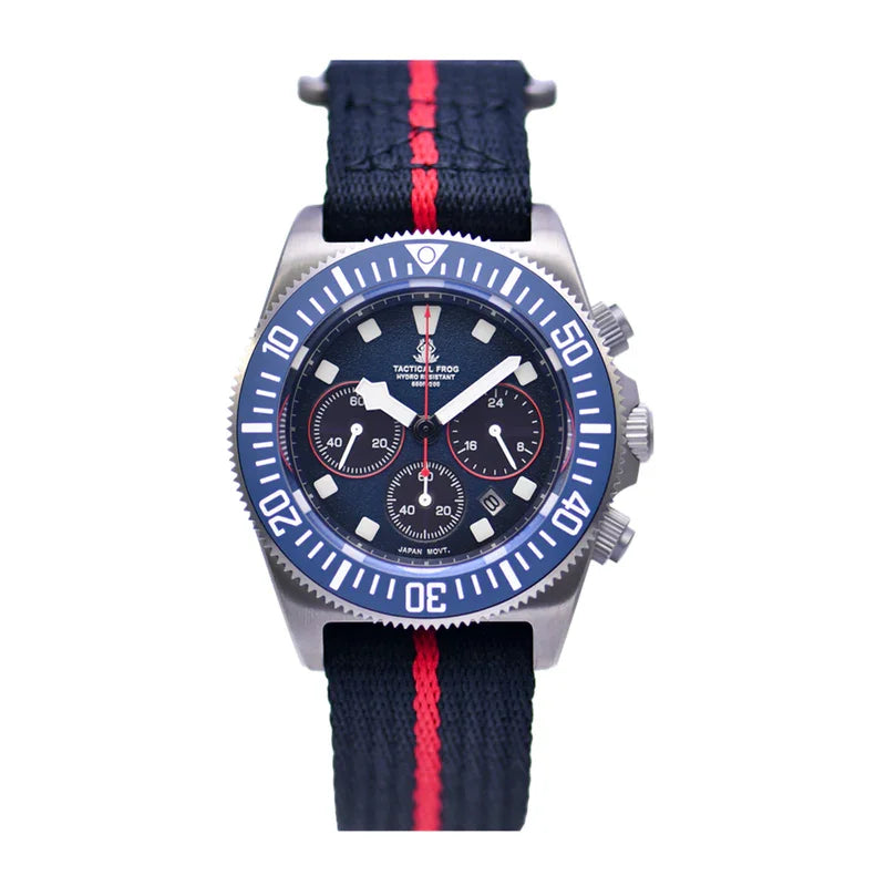 Tactical Frog FXD Titanium Quartz Watch VS75B Solar-powered Movement 20Bar Chronograph Sapphire Diving Watch BGW9 Luminous Watch