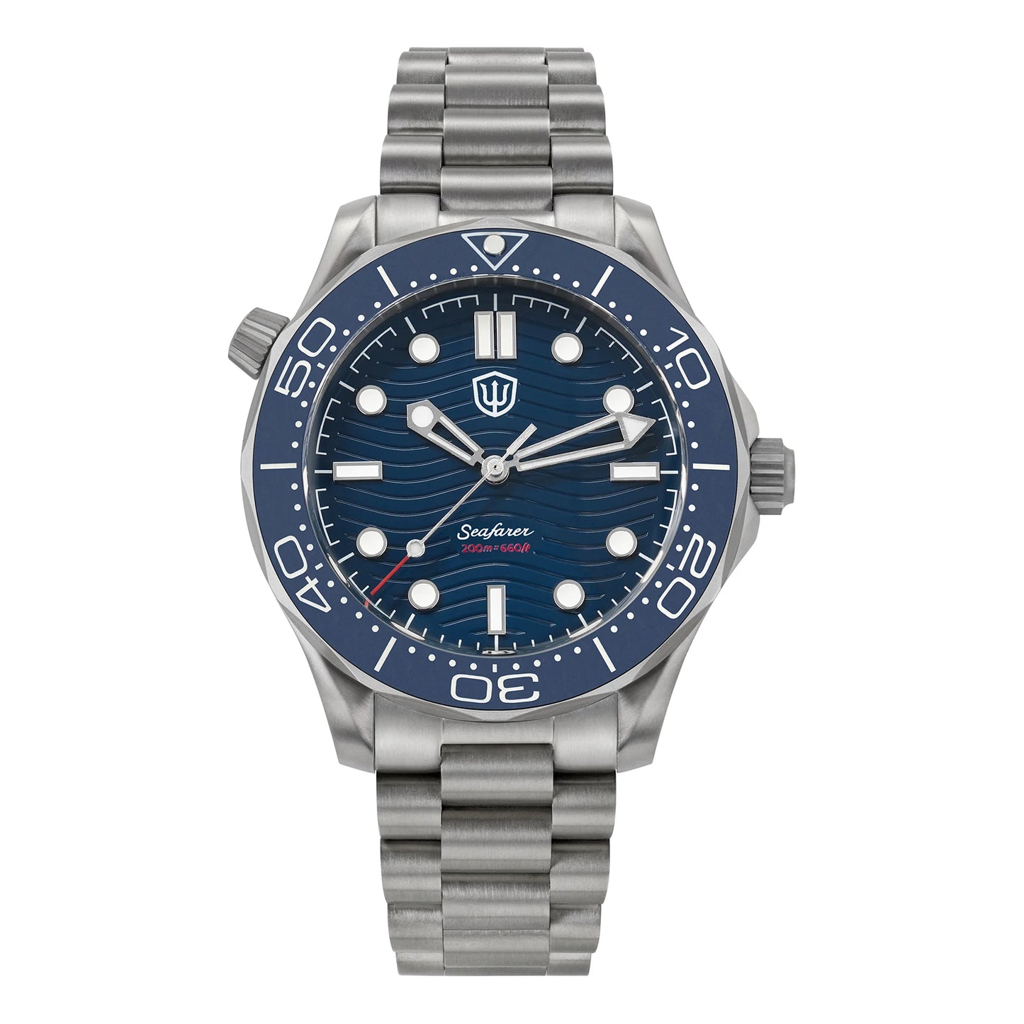Watchdives 42mm Seafarer Grade 2 Titanium NTTD Dive Watch WD007Q V2 VH31 Sweep Second Quartz Movement Luminous Sapphire Watches