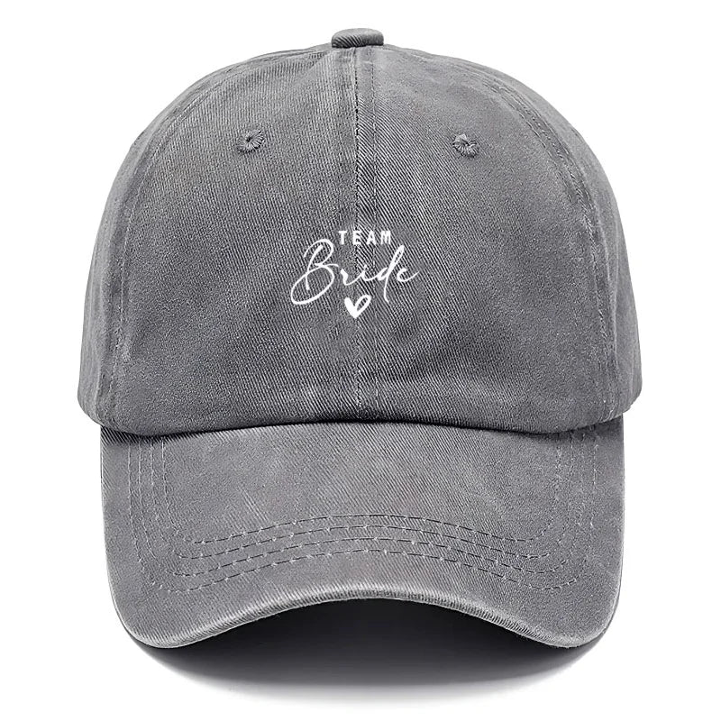 Washed Cotton Baseball Cap Adjustable Distressed Trucker Hat for Women Team Bride Party Caps Customize Bridal Wedding Vintage