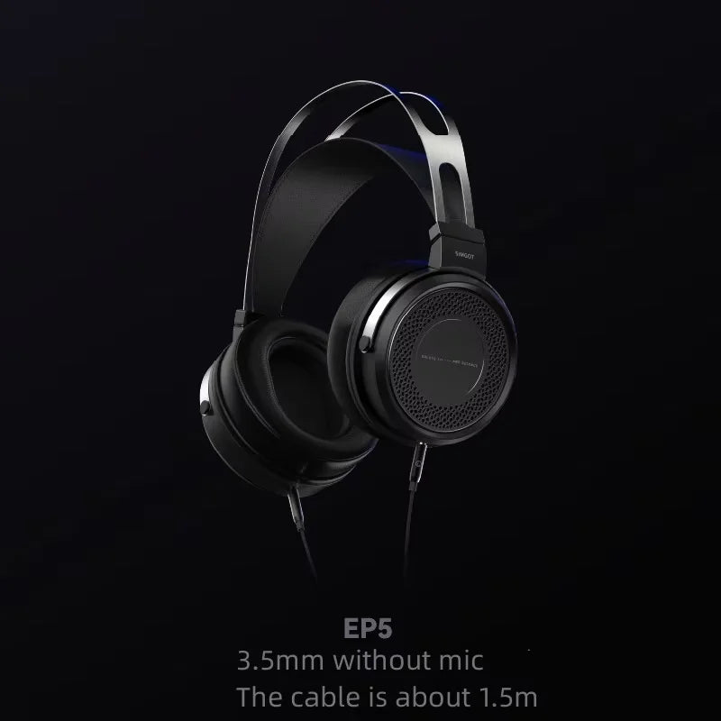 Auscultadores com Fio SIMGOT EP5 de Alto Desempenho com Driver Dinâmico de 50mm – Headset Gaming HiFi, Baixa Impedância, Alta Sensibilidade, Som Surround 7.1