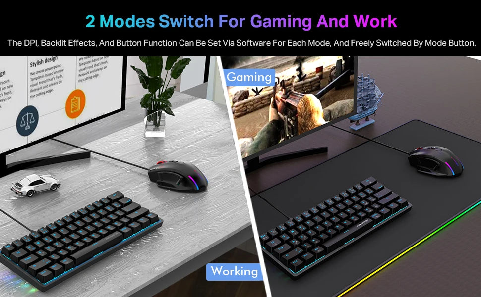 E-YOOSO X-41 Pro USB Wired Gaming Mouse RGB Backlit 12400 DPI 11Buttons Programmable Ergonomic Mice for Work Computer PC Laptop
