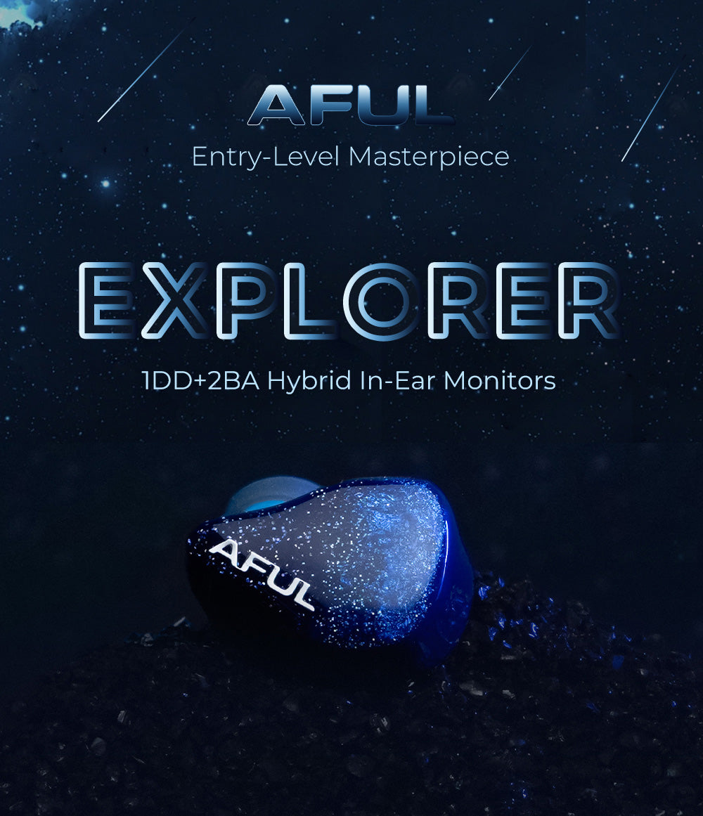 HiFiGo AFUL Explorer Wired Hybrid Earphones 1DD+2BA Hybrid In-Ear Monitors 3D Printed Acoustic Tube RLC Division HiFi Earbuds
