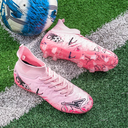 Zapatillas de fútbol profesionales para hombre, transpirables, con tacos largos, resistentes al desgaste y antideslizantes