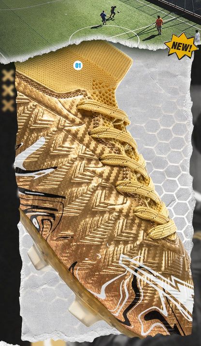 Zapatillas de fútbol profesionales para hombre, transpirables, con tacos largos, resistentes al desgaste y antideslizantes