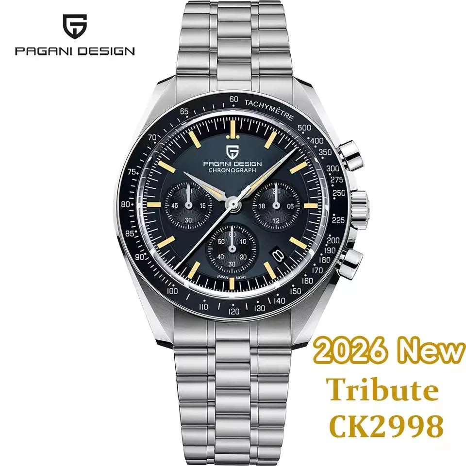 New man Watch PAGANI DESIGN Saturn men's top luxury Quartz Watch for men, sports chronograph, Sapphire Glass AR, glasses ceramic light, waterproof, stainless steel, ideal gift