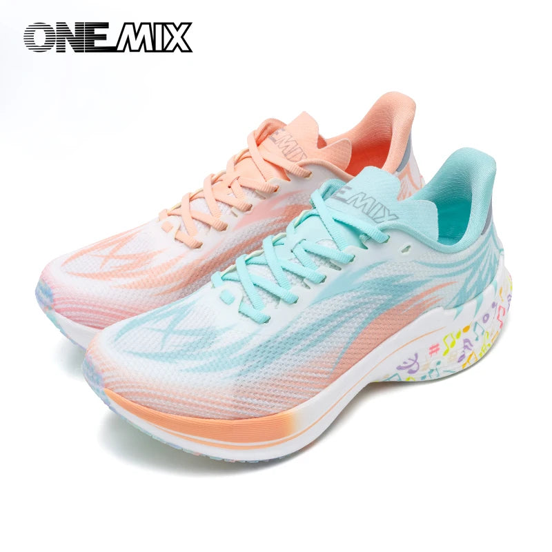 ONEMIX 2025 Scarpe sportive da running uomo donna con piastra in carbonio, traspiranti, ammortizzate, antiscivolo, PB, leggere, a rimbalzo