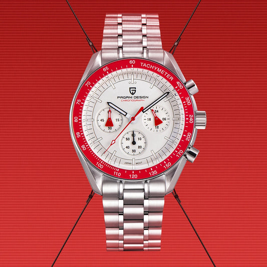 PAGANI DESIGN 2026 New Red Men's Watches Luxury Quartz Wrist Watch For Men Chronograph Automatic Date Waterproof Local Shipping
