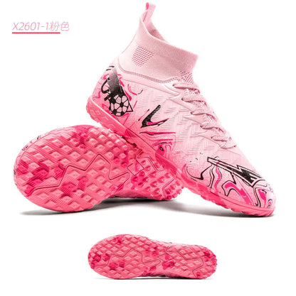 Zapatillas de fútbol profesionales para hombre, transpirables, con tacos largos, resistentes al desgaste y antideslizantes