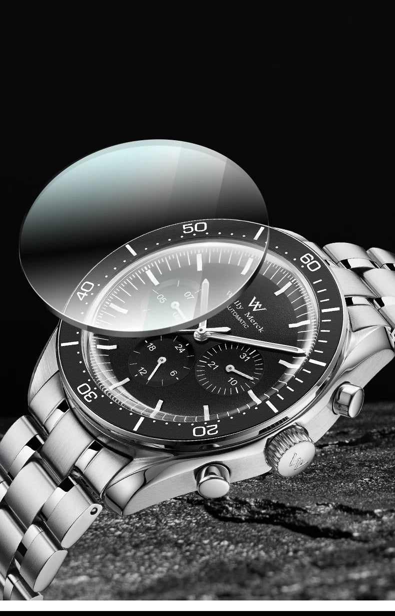 WM Watch Automatic Mechanical Watch 200M Waterproof Casual Classic Business Welly Merck Men Watches 170M-WM