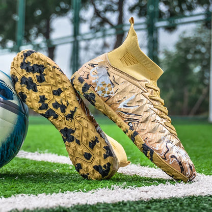 Zapatillas de fútbol profesionales para hombre, transpirables, con tacos largos, resistentes al desgaste y antideslizantes