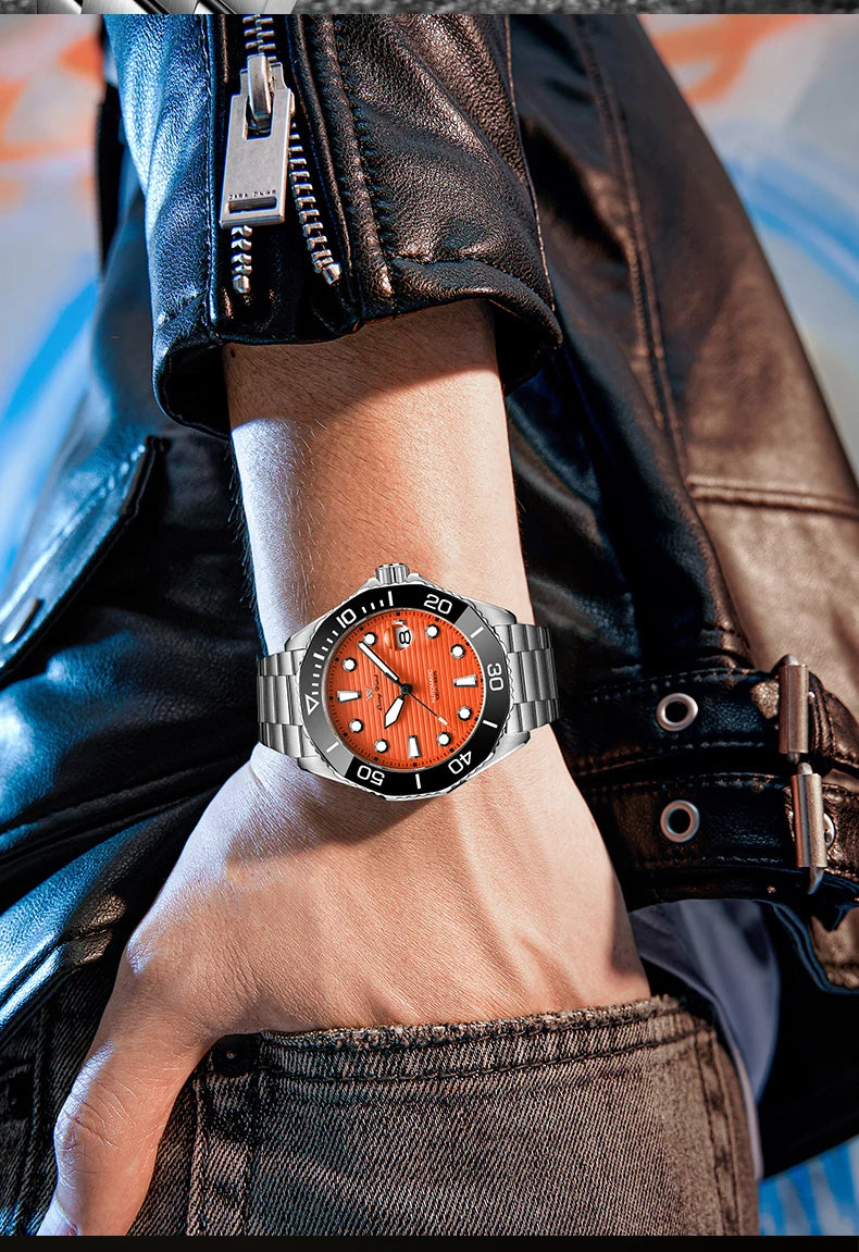 WM Watch Automatic Mechanical Watches Ceramic Bezel Anti-reflective Coating 100 Water Resistant Sapphire Welly Merck Watch 189M