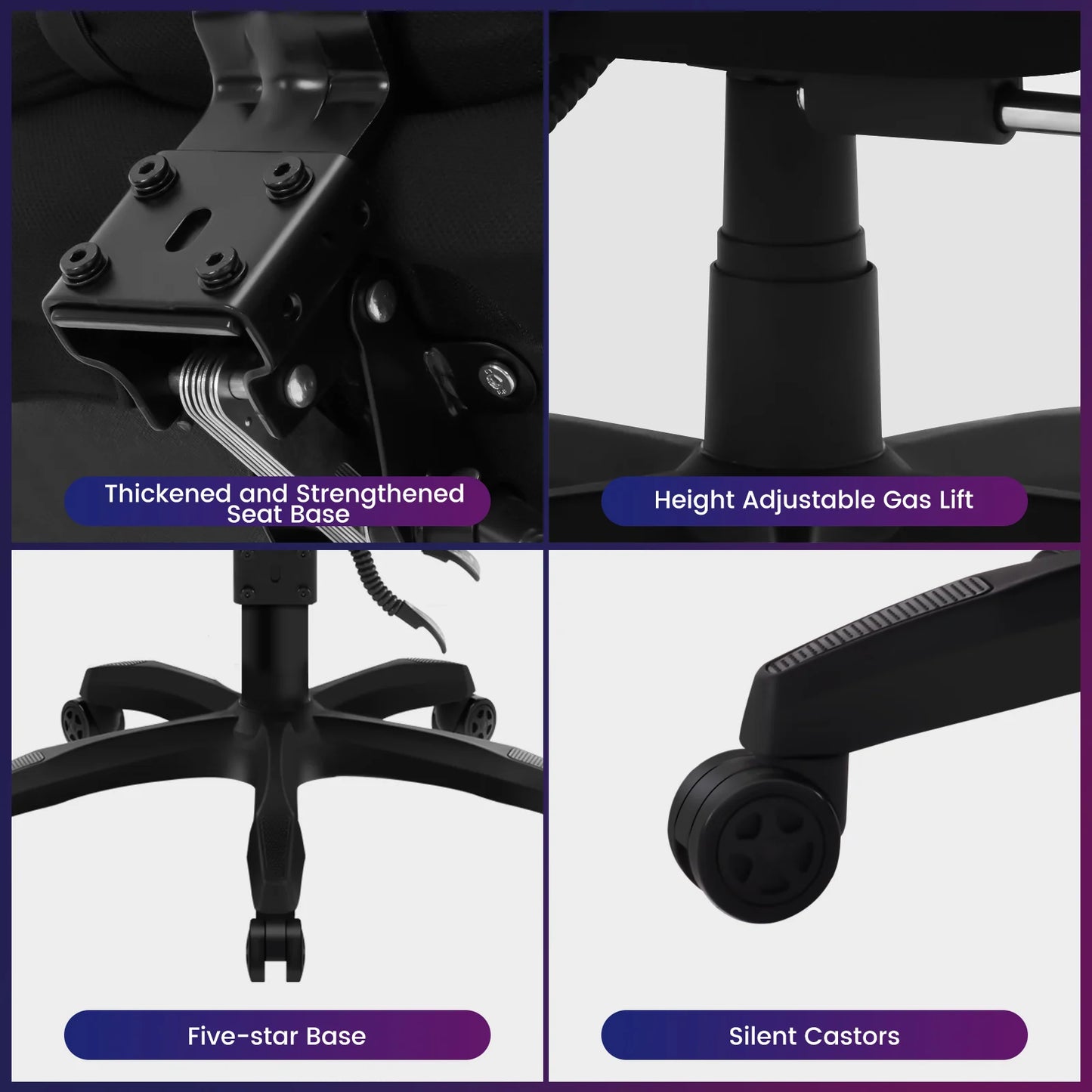 WOLTU Executive Office Chair Breathable Gaming Chair Ergonomic Gamer Computer Chair with Lumbar Cushion Headrest Footrest