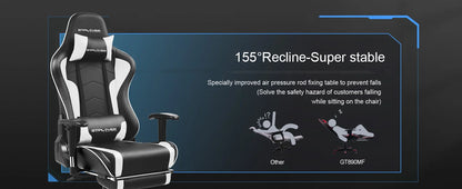 GTPLAYER Gaming chair with Footrests Bluetooth loudspeaker Music chair Ergonomic Computer chair Desk chair