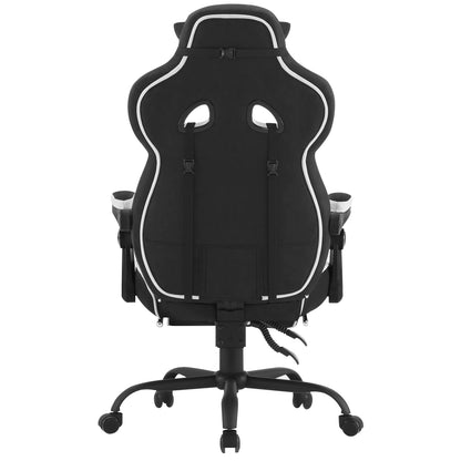 WOLTU Swivel Gaming Chair with Pocket Spring Cushion Ergonomic Office Chair Wide Seat Footrest Rotatable Computer Armchair