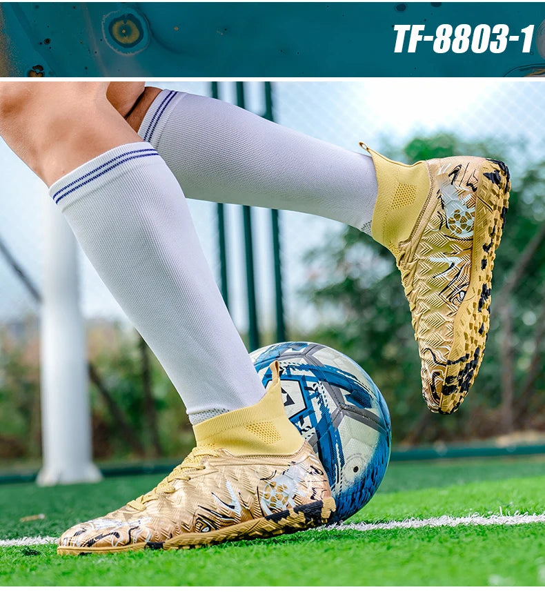 Zapatillas de fútbol profesionales para hombre, transpirables, con tacos largos, resistentes al desgaste y antideslizantes