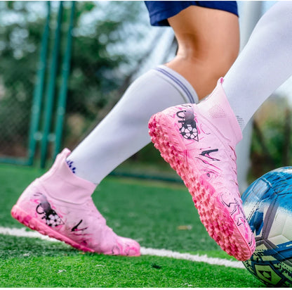 Zapatillas de fútbol profesionales para hombre, transpirables, con tacos largos, resistentes al desgaste y antideslizantes