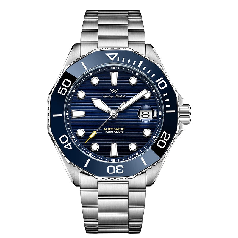 WM Watch Automatic Mechanical Watches Ceramic Bezel Anti-reflective Coating 100 Water Resistant Sapphire Welly Merck Watch 189M