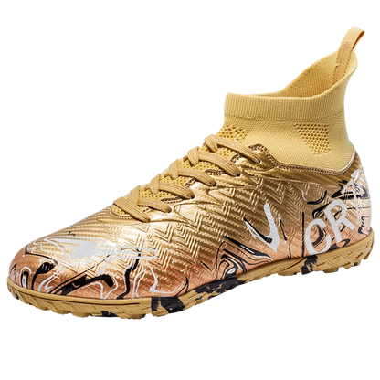 Zapatillas de fútbol profesionales para hombre, transpirables, con tacos largos, resistentes al desgaste y antideslizantes
