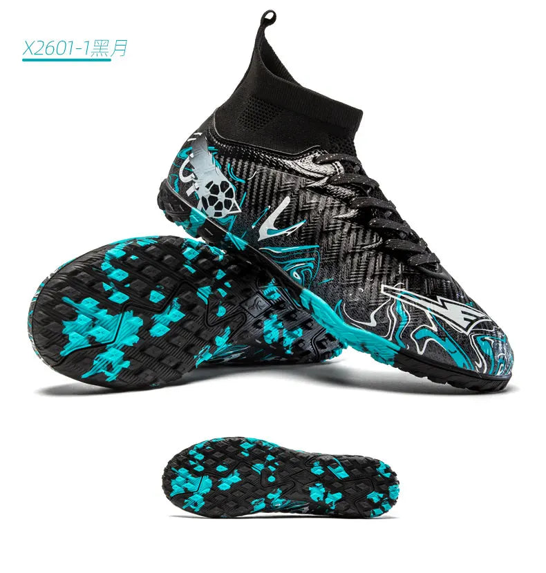 Zapatillas de fútbol profesionales para hombre, transpirables, con tacos largos, resistentes al desgaste y antideslizantes
