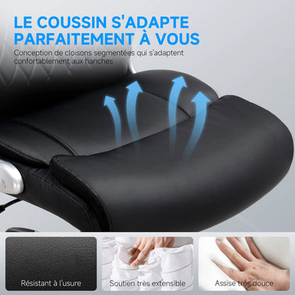 COMHOMA office chair Ergonomic desk chair with folding armrests with high backrest, scratch resistant leather