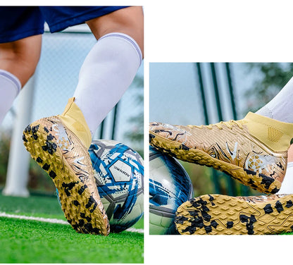 ro Performance HighCut Soccer Boots FG TF Studs Breathable Lightweight Cleats for Outdoor Grass and Turf Training Matches