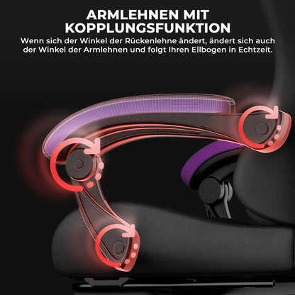 Gaming Stuhl Ergonomisch Gaming Chair mit Lendenkissen und Kopfstütze, Gamer Stuhl Höhenverstellbar, Pc Stuhl für Erwachsene Mäd