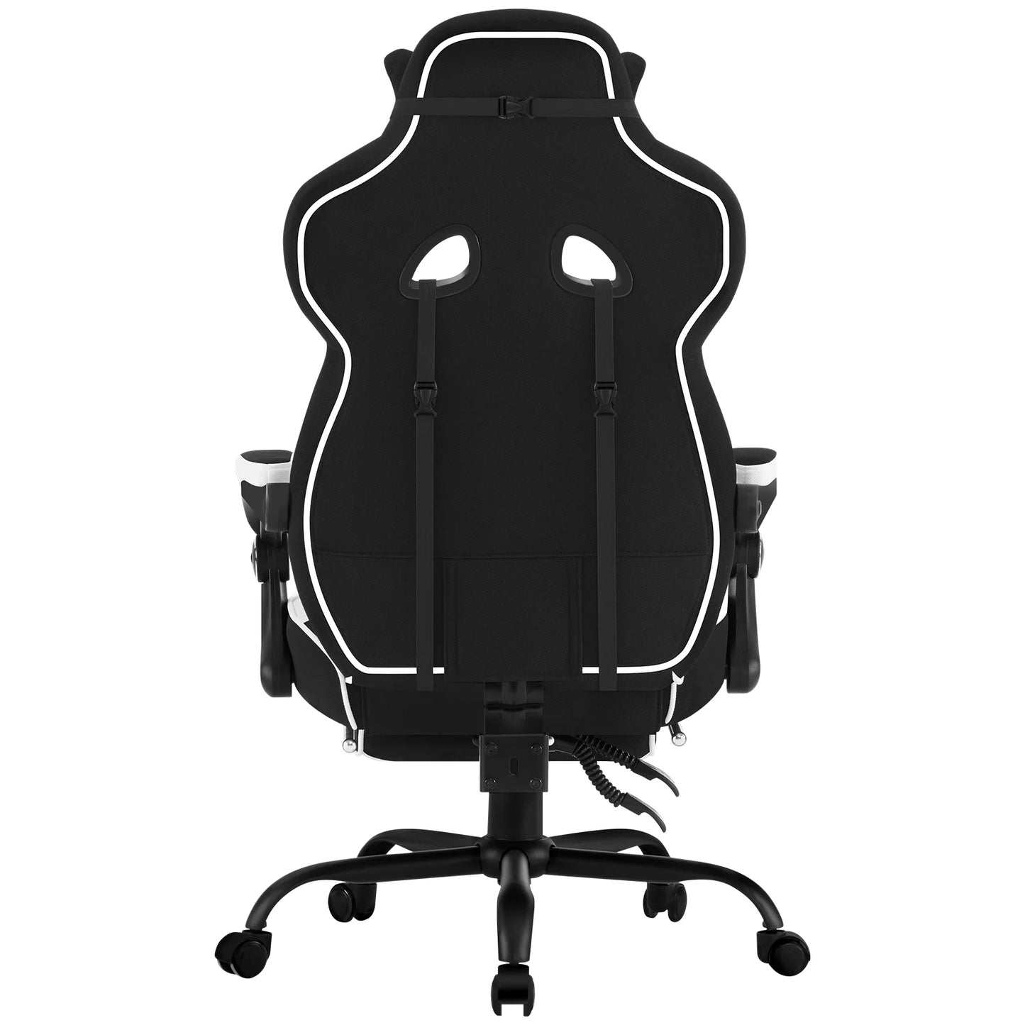 WOLTU Swivel Gaming Chair with Pocket Spring Cushion Ergonomic Office Chair Wide Seat Footrest Rotatable Computer Armchair