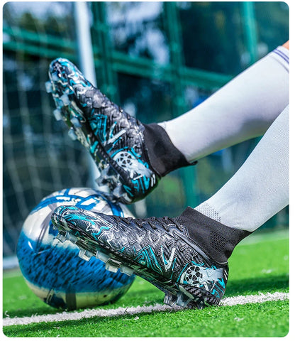 Zapatillas de fútbol profesionales para hombre, transpirables, con tacos largos, resistentes al desgaste y antideslizantes