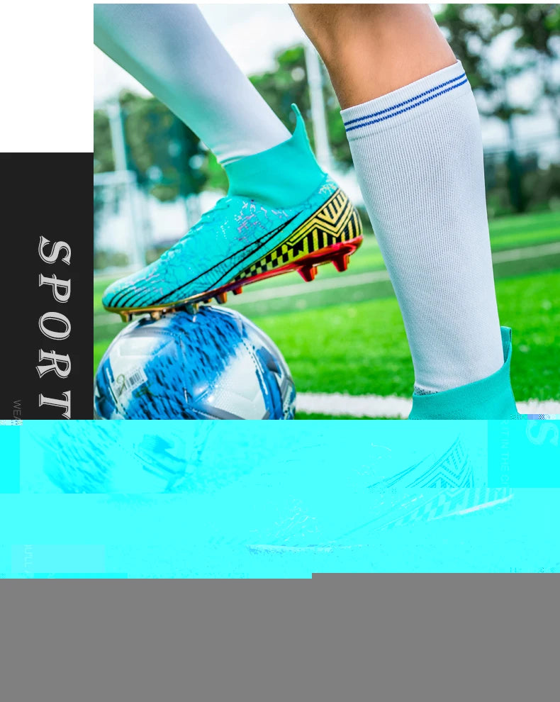 Men's Football Shoes Professional Gold Plated FG Soccer Cleats High Performance Sports Sneakers for Artificial Grass Competitive