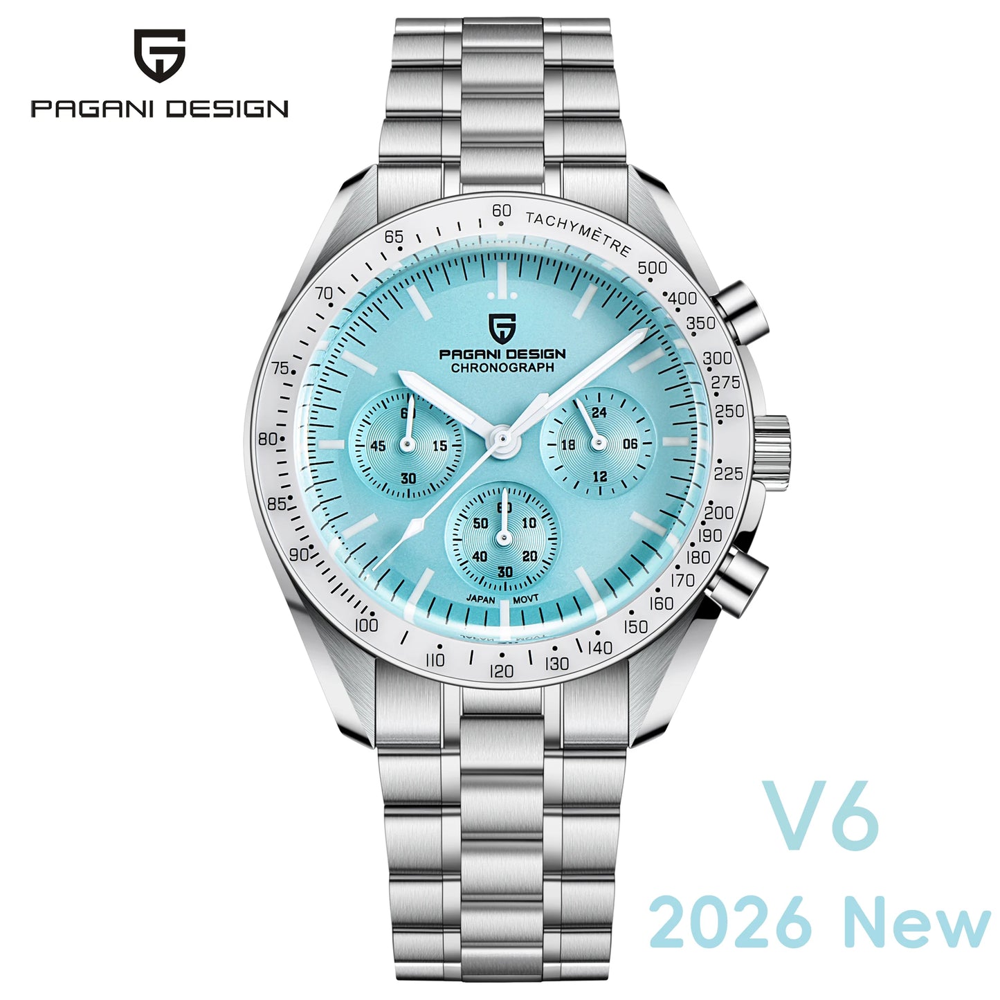 PAGANI DESIGN Planetary Series Saturn Light Tan  Quartz Watch Men Speed Chronograph AR Sapphire crystal Wristwatch Men 2026 New
