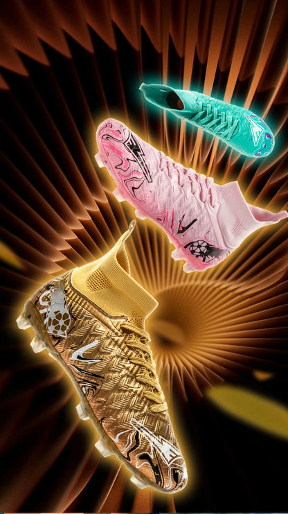 Zapatillas de fútbol profesionales para hombre, transpirables, con tacos largos, resistentes al desgaste y antideslizantes