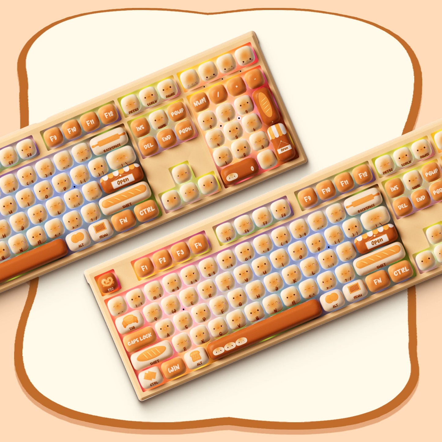 Akko MonsGeek MG108B Bun Wonderland Wireless Mechanical Keyboard MOG Profile RGB 108 Keys Full Size Hot Swap USB / 2.4G / BT 5.0