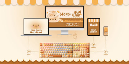 Akko MonsGeek MG108B Bun Wonderland Wireless Mechanical Keyboard MOG Profile RGB 108 Keys Full Size Hot Swap USB / 2.4G / BT 5.0