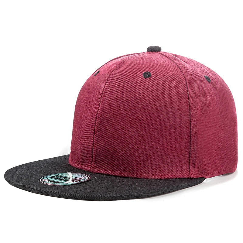 Cap Plain Snapback-kasket til voksne – Hip Hop-baseballkasket til mænd og kvinder – udendørs fritidskasket