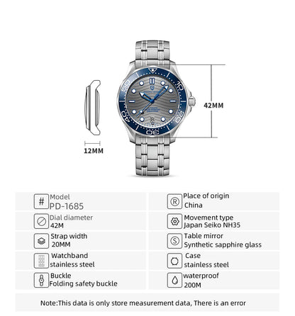 PAGANI DESIGN 2026 New V2 Waves 200M Orologio da immersione da uomo, automatico di lusso, con cristallo zaffiro AR