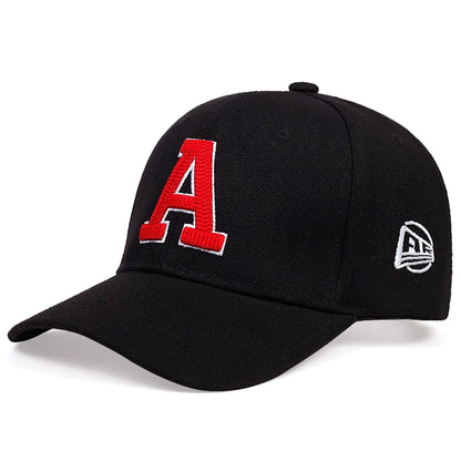 Unisex A Letter Embroidery Baseball Caps Outdoor Adjustable Spring and Autumn Casual Sunscreen Hat